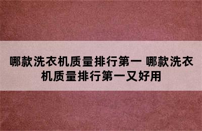 哪款洗衣机质量排行第一 哪款洗衣机质量排行第一又好用